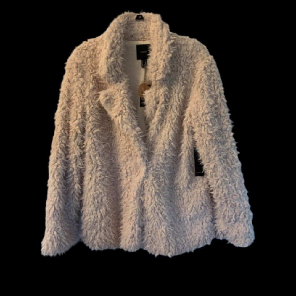 Forever 21 fuzzy faux fur coat - size M